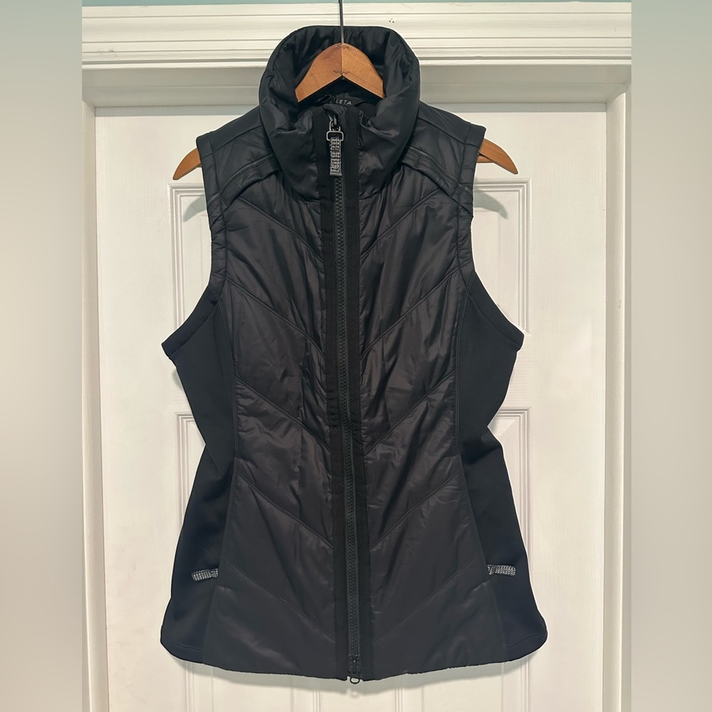 Athleta Black Quilted Vest with High Collar. Never worn.